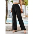thumbnail image 6 of Yesfashion Wide Leg Pants Women's High Elastic Waisted in The Back Business Work Trousers Long Straight Suit Pants, 6 of 8