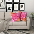 thumbnail image 6 of Preppy Hot Pink Orange Pillow Covers 20X20 Inches Dahlia Floral Geometric Decorative Pillowcase Set of 2 Aesthetic Square Throw Pillow Case Home Decor for Dorm College Girls Sofa Bedroom Couch, 6 of 6