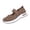 Brown_016, variant on Women's Slip on Loafer Shoes - Knit Casual Ballet Flat Nurse Walking Sneakers Mesh Round Toe Low Wedge Memory Foam Shoes for 2026 summer Gray 7（EU-38）