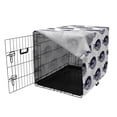 thumbnail image 3 of Underwater Dog Crate Cover, Monochrome Surgeonfish Pattern in Hand Drawn Tropical Fish Dotted Fins Ocean, Easy to Use Pet Kennel Cover Small Dogs Puppies Kittens, 7 Sizes, Indigo White, by Ambesonne, 3 of 6