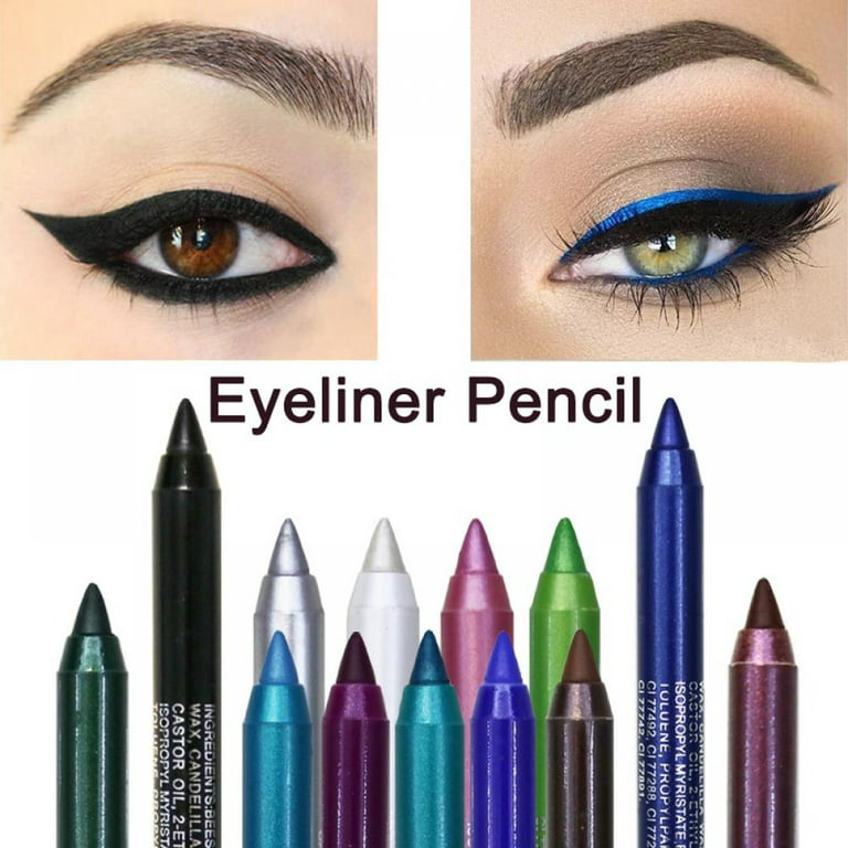 Glitter Eyeliner Pencil,Eye Liners Waterproof Smudge Proof Colored Eyeliners Long-Lasting Professional Eye Makeup for Women, Size: 3pcs, Brown