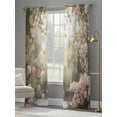 thumbnail image 4 of Pink Rose Spring Floral Sheer Curtains 84 Inch Length 2 Panels Set, Summer Roses Flowers Farmhouse Voile Window Treatment Rod Pocket Curtains Sheers Drapes for Bedroom/Living Room/Kitchen 52"x84"x2, 4 of 7