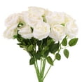 thumbnail image 1 of Uxcell 12 Piezas Rosas Amarillo Blanco Flores Artificiales, Rosa de Terciopelo Tacto Real Rosas Falsas con Tallos, 1 of 6