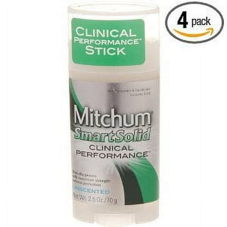 Mitchum Smart Solid Clinical Performance, Unscented, 2.5-Ounce (Pack of 4)
