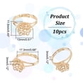 thumbnail image 2 of 10 Pcs Bagues Réglables en Laiton Filigrane, Composants de Bagues pour Doigts, Fleurs Réelles, Plaqué Or 14K, Taille 3mm 7(17.3mm), 2 of 6