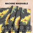 thumbnail image 4 of Sunflowers Window Curtains Set with Valance 26 Inch Length 3pcs Black Curtains Sets Short for Bathroom Kitchen and Bedroom Living Room Windows, 4 of 6