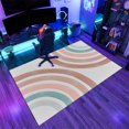 thumbnail image 4 of Minimalist Rainbow Stripes Rug 2x3ft Area Rugs Colorful Boho Art Rugs Soft Washable Non Slip Carpet for Room Living Room Bedroom Entry Floor Mats, 4 of 6