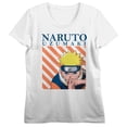 thumbnail image 1 of Naruto Personnage avec Rayures Orange T-Shirt Blanc à Manches Courtes Col Rond pour Femmes -TTG, 1 of 3