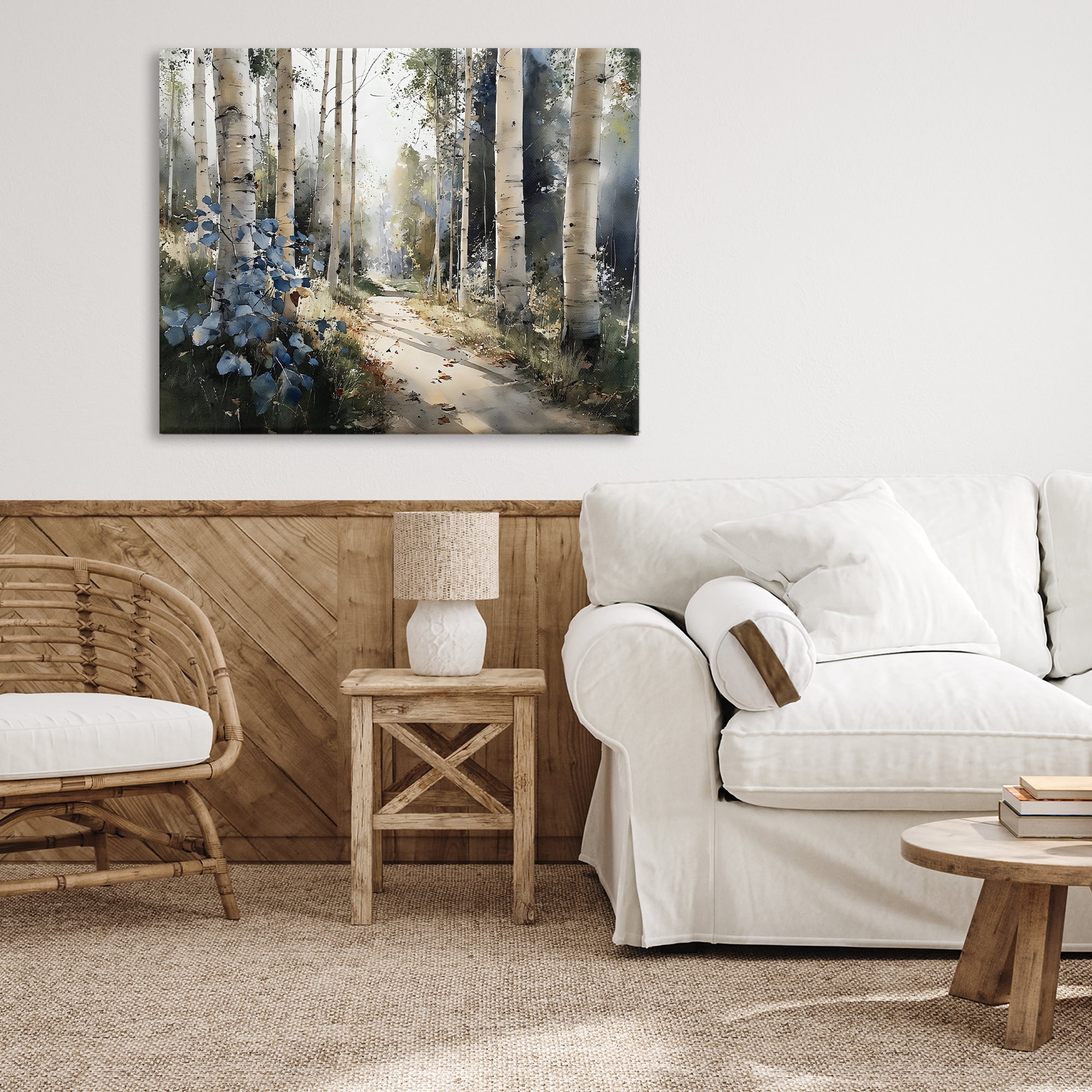 Stupell Industries Blue Birch Sunlit Forest Canvas Wall Art, design by Franklyn Gregory