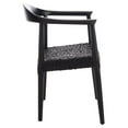 thumbnail image 4 of SAFAVIEH Juneau Modern Leather Woven Accent Chair, Black, 4 of 11