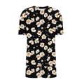 thumbnail image 4 of Trajes de Pantalones para Mujeres Casual Suelta Impresión Manga Corta, Cuello Redondo Pantalones Cortos Pijamas Poliéster, 4 of 5