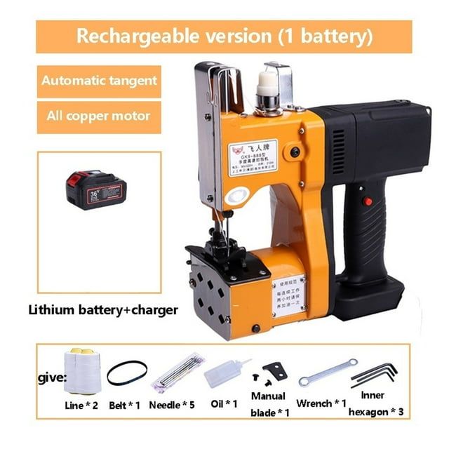 Wireless Charging Sewing Machine Portable Small Lithium Battery Sealing Machine Household Woven Bag Sealing Machine ,Easy to Use