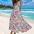 thumbnail image 2 of Ruyang Casual Dresses for Women, 2024 Womens Summer Beach Sundress Wrap V Neck Sleeveless Maxi Dress,Trendy Boho Flowy Long Dress, 2 of 6