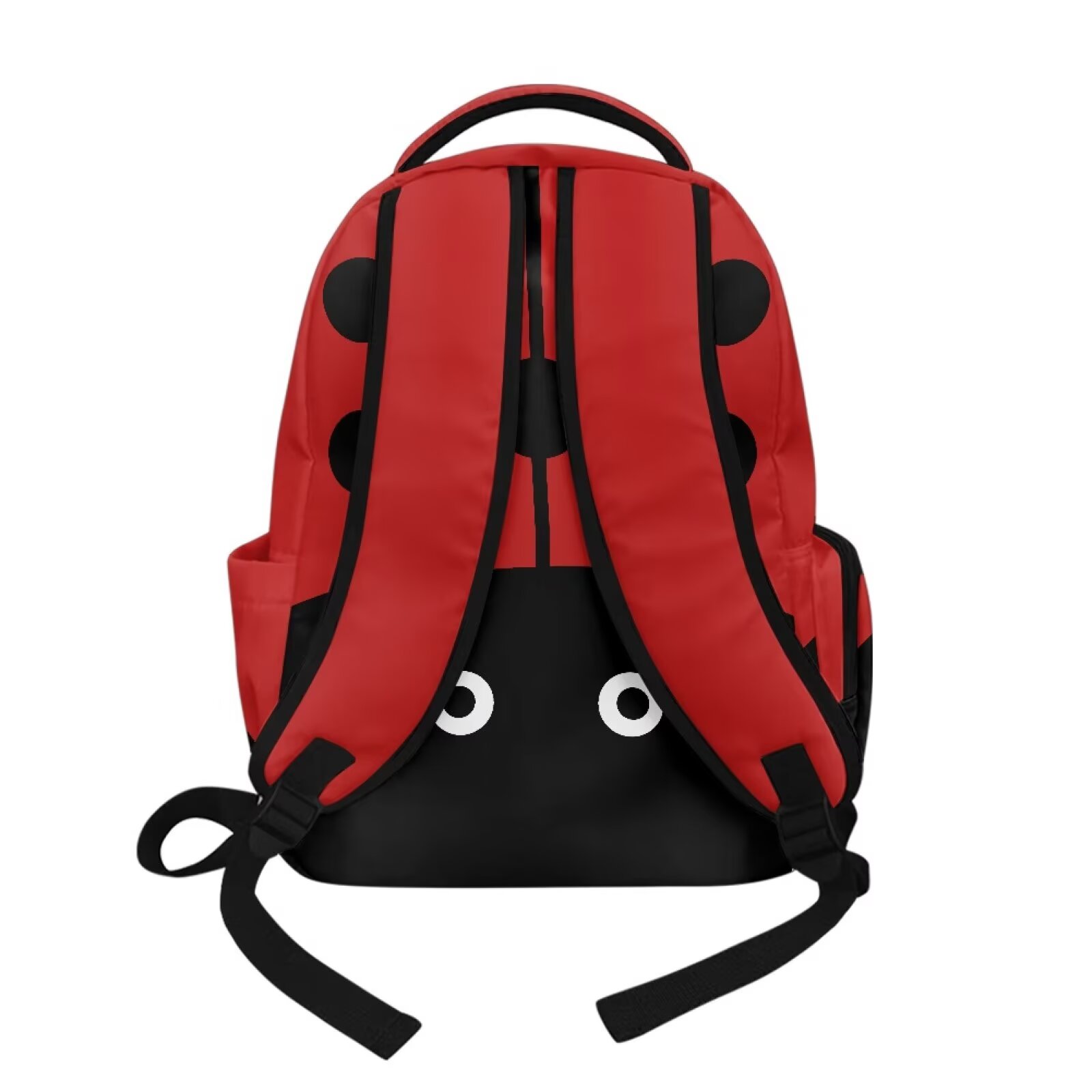 Mochila escolar de 17 pulgadas para niños, espaciosa, con múltiples bolsillos, estampado de mariquita, ligera 3
