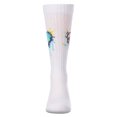 thumbnail image 2 of MeMoi Girls Colorful "Splatter Heart" Ribbed Cotton-Blend Knee High Sock - Girls - Female, 2, White, 2 of 3