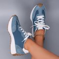 thumbnail image 3 of Rokment Women Retro Color Block Running Trainners Skate Shoes Comfortable Suede Platform Non Slip Jogging Walking Tennis Sneakers for School Streetwear Casual, 3 of 8