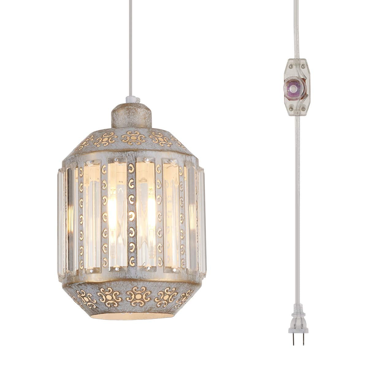 YLONG-ZS Hanging Lamps Swag Lights Plug in Pendant Light 16.4 FT Cord ...