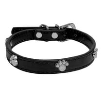 CUECUEPET Adjustable Dog Collar with Embellished Paw Bling Charms [Multiple Sizes]