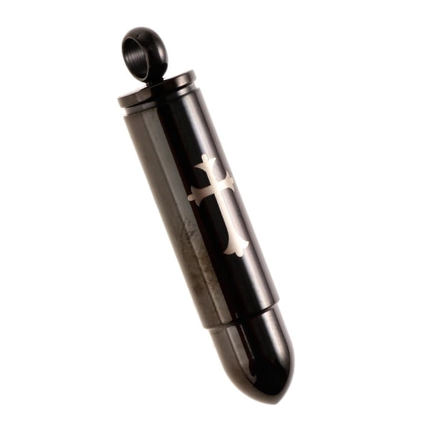 Colgante de Collar Forma de cineraria cineraria cineraria de Cremación de Ceniza Joyería Conmemorativa para Mujer Hombre Negro