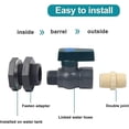 thumbnail image 5 of Sinolofty Connector PVC Water Tanks Faucet PVC Rain Barrel 3/4 Inch with Bulkhead Fitting and Hose Adapter, 5 of 5