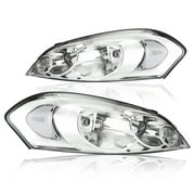 Carlo Clear Chrome Headlights Fit for Chevy 2006-2013 2007 2008 2009 2010 2011 2012 Impala/2006-2007 Monte