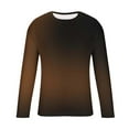 thumbnail image 5 of ZOYOEN Mens Gradient T-shirts- Fashion Crewneck Casual Long Sleeve Graphic Tee Brown Size 3XL, 5 of 5