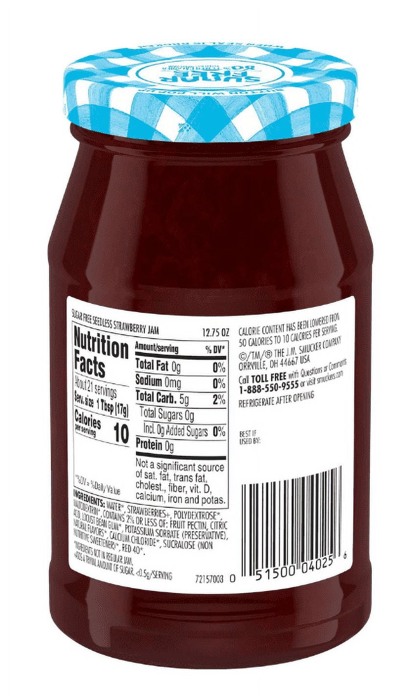 Smucker's Sugar Free Seedless Strawberry Jam with Splenda Brand Sweetener, 12.75 Ounces (Pack of 4)