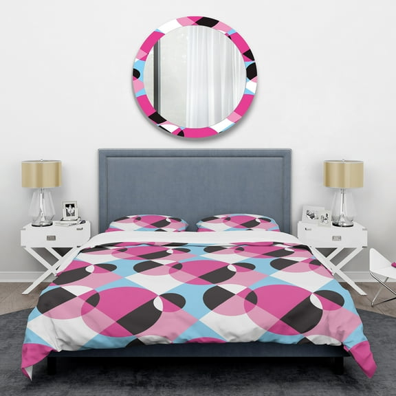 Designart 'Abstract Geometric Retro I' Mid-Century Modern Duvet Cover Set