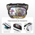 thumbnail image 5 of Kdxio Dreamy Mushroom House Crossbody Double Layer Waist Bag Belt Bag for Unisex Fanny Pack Fashion Waist Packs for Hiking Running Shopping Traveling, 5 of 9