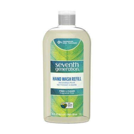Seventh Generation Hand Wash Refill, Free & Clean Unscented, 24 (Best Unscented Liquid Hand Soap)