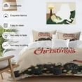 thumbnail image 3 of Retro Merry Christmas Bedding Duvet Cover Set King Size 4 Pieces Black Cat with Red Hat Xmas Color Light Bedding Set with Zipper Closure,1 Comforter Cover 92x106 Inches 1 Flat Sheet & 2 Pillow Cases, 3 of 7