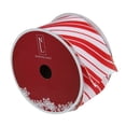 thumbnail image 3 of Northlight Red and White Striped Christmas Wired Craft Ribbon 2.5" x 16 Yards, 3 of 3