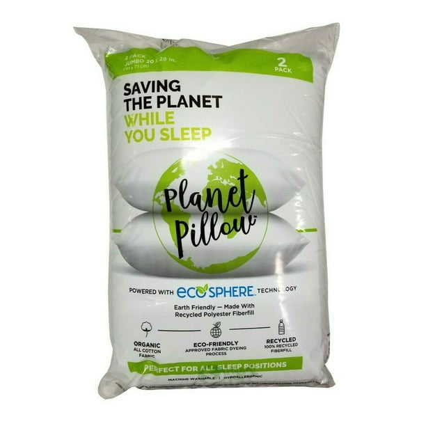 Pillow Organic Eco Friendly Pillows 20x28" 2 Pack Walmart