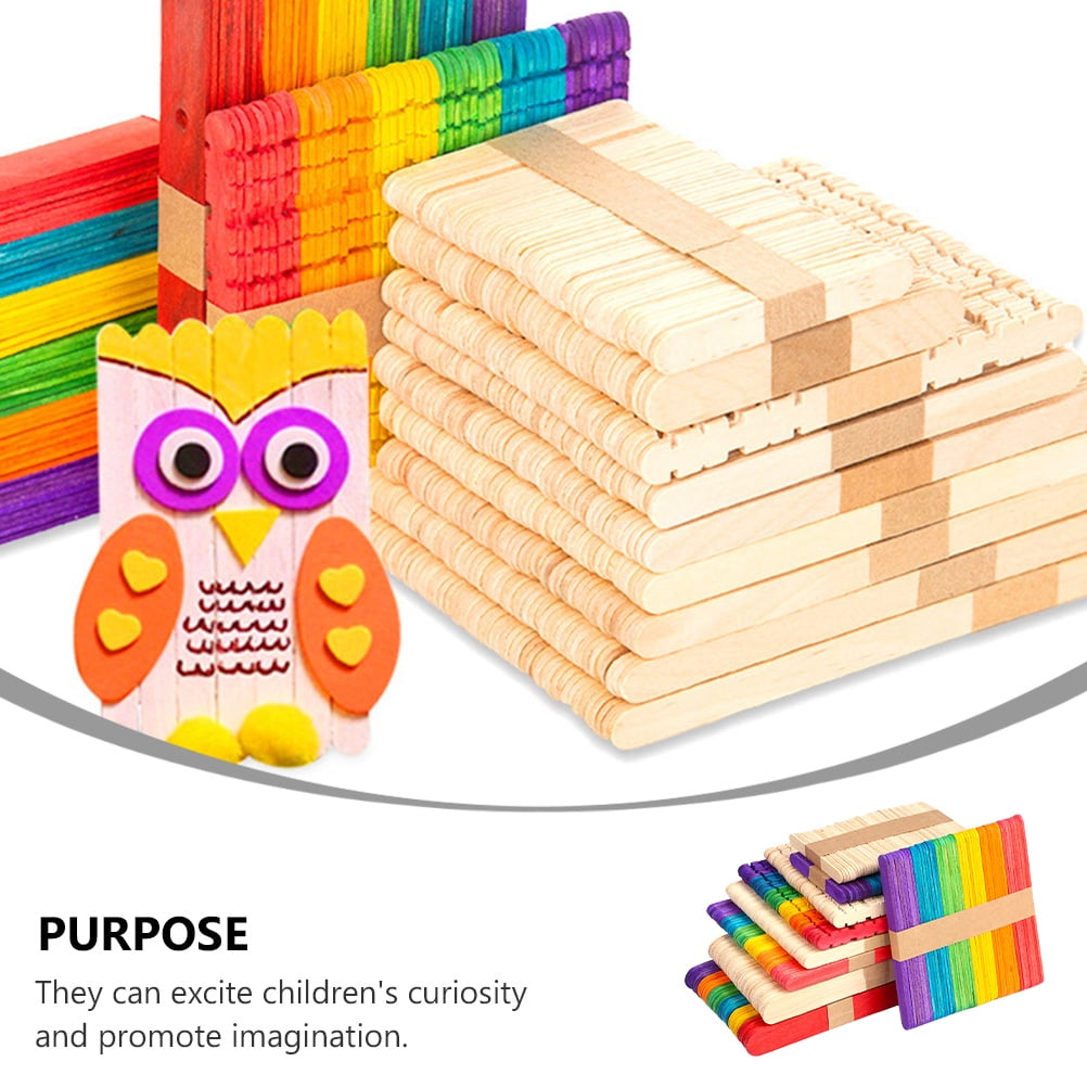Raindrops Imagination Wooden Craft Sticks 400 Pieces Assorted Colors for Kids Arts & Crafts Projects and Creations