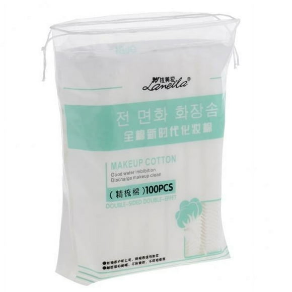 2x 100pcs / Pack Almohadillas de Maquillaje de Dos Cara de Suave Puff Almohadilla de Limpieza Facial 2 piezas