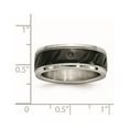 thumbnail image 6 of Chisel Stainless Steel Polished Black IP-plated 8mm Grooved Band, 6 of 6