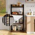 thumbnail image 3 of BeesClover Heavy Duty 4-Tier Bakers Rack, Freestanding Storage Shelf with Stable Design and Microwave Stand for Kitchen, 3 of 6