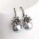 thumbnail image 2 of Diamonds Pearl Dangle Drop Earrings Vintage Sunflower Earrings Pearl Hook Earrings Jewelry for Women,Grey Gray As the description------Product code 64, 2 of 5