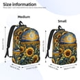 thumbnail image 2 of Disketp Starry Sky Moon Sunflower print Canvas Backpack Lightweight Travel Daypack Student Rucksack Laptop Backpack-Medium, 2 of 5