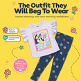 thumbnail image 6 of Bluey Toddler Girls' Ruffle T-Shirt and Jeggings Set Lavender Blue, 6 of 8