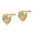 thumbnail image 2 of 14k Madi K CZ Jesus Heart Post Earrings, 2 of 3