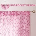 thumbnail image 4 of Willow Leaf Sheer Curtains, Vine Patterned Green Sheers Rod Pocket Leaves Voile Drapes Botanical Window Curtain for Living Room Balcony Sunroom Closet Doorway, 39x82inch, Yellow, 4 of 7