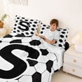 thumbnail image 4 of Erosebridal Letter S Soccer Ball Pattern Print Full Size Sheets, Sports Monogram Bed Sheets for Kids Boys and Girls, 1 Flat Sheet, 1 Fitted Sheet and 2 Pillowcases, 4 of 6