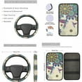 thumbnail image 3 of Jeiento Hummingbird Car Seat Cover Full Set Non Slip Car Floor Mats Mandala Steering Wheel Cover Seatbelt Pad Armrest Cover Cup Coaster Keychains Lipstick Holder 17pcs Auto Accessories Set for Sedan, 3 of 7