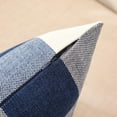 thumbnail image 3 of Outdoor Navy Blue and White Buffalo Plaid Throw Pillow Covers 18x18 Royal Blue Decorative Farmhouse Throw Pillows 18 x 18 for Bed Room and Couch, 3 of 6
