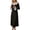 Black, variant on Women's Long Nightgown Elegant Lace Sleepwear Soft Full Length Maxi Sleep Dress