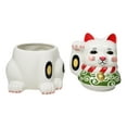 thumbnail image 4 of Japanese Maneki Neko Lucky Fortune Charm Cat Ceramic Cookie Jar Figurine, 4 of 10