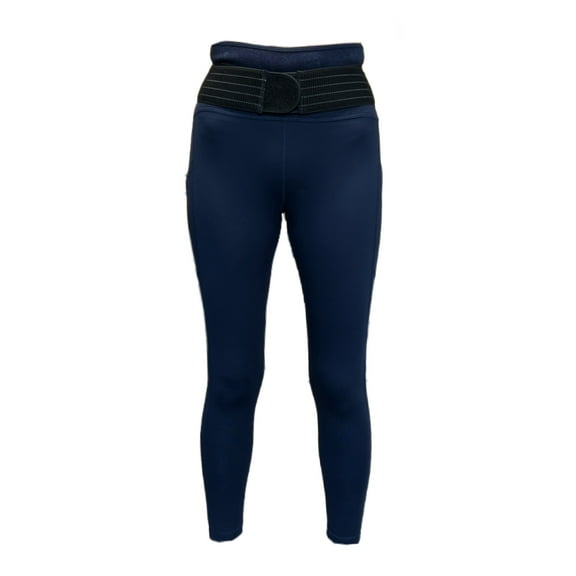 TOMMIE COPPER Women's Adjustable Strap Back Support Pro 24" Leggings, Navy, 3X