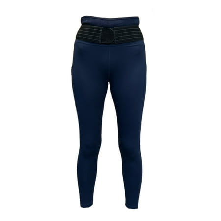 TOMMIE COPPER Women's Adjustable Strap Back Support Pro 24" Leggings, Navy, L