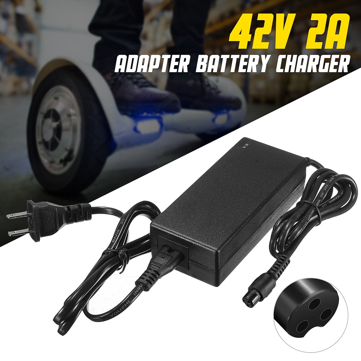 DC 42V 2A Power Adapter Battery Charger for Smart Balancing Scooter+Charge Cable
